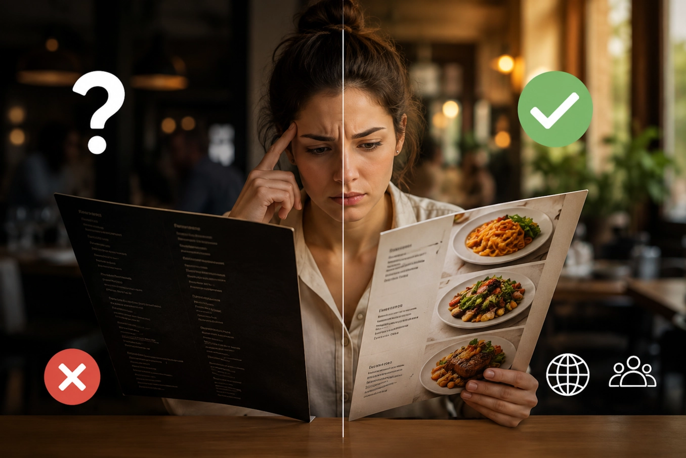 A foreign guest can't order what they can't understand